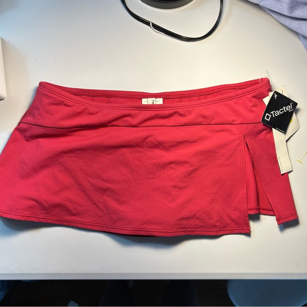 Perry Ellis Coral-Pink Swim Mini Skort